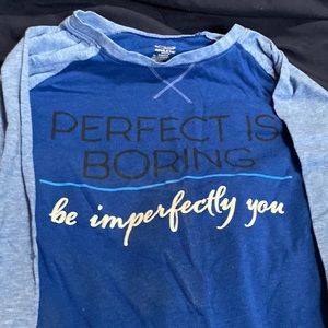 Perfect is boring athletic work shirt
